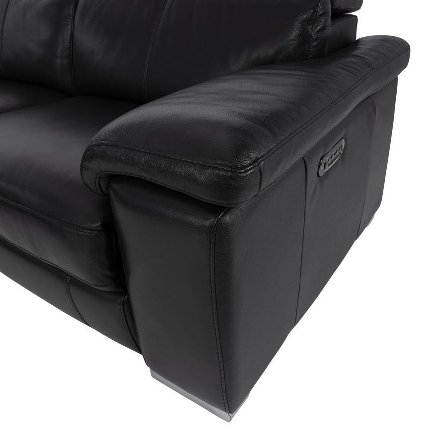 Charlie Black Leather Power Reclining Sofa alternate image, 6 of 8 images.