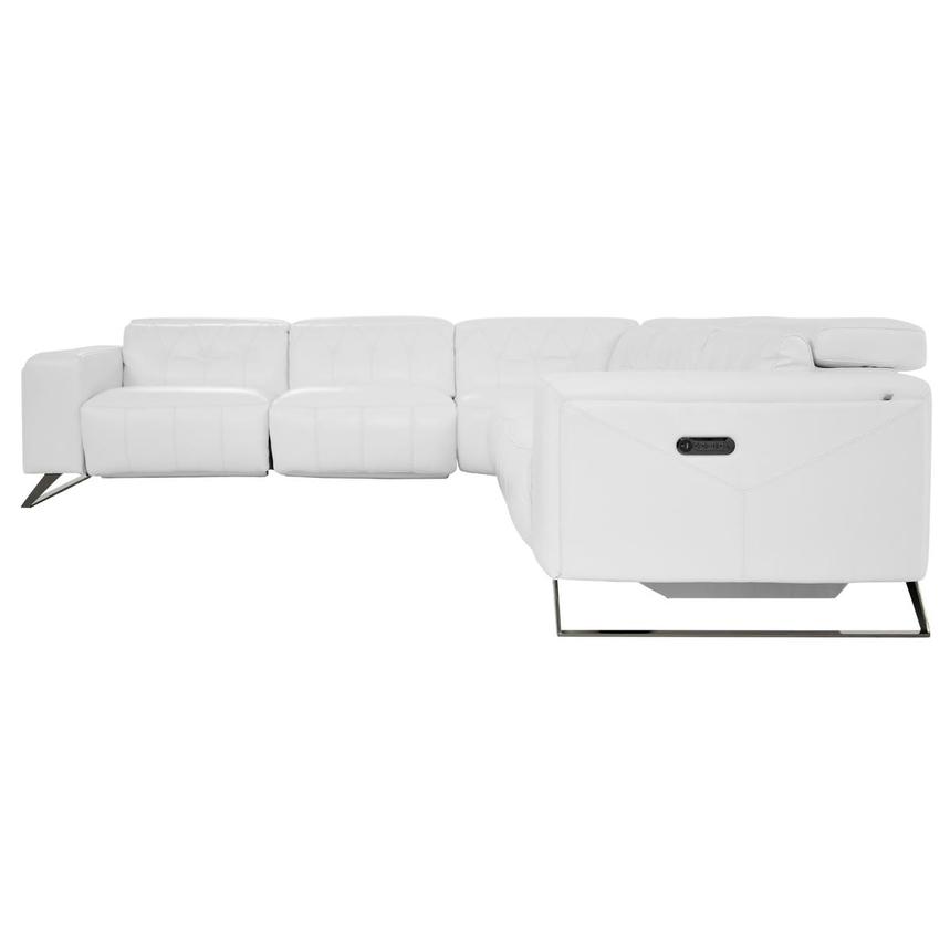 Anchi White Leather Power Reclining Sectional with 5PCS/3PWR  alternate image, 3 of 11 images.