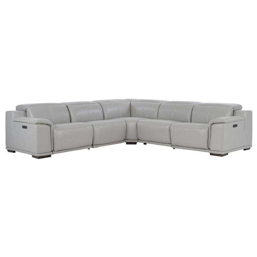 Davis 2.0 Tan Leather Power Reclining Sectional with 5PCS/3PWR  main image, 1 of 12 images.