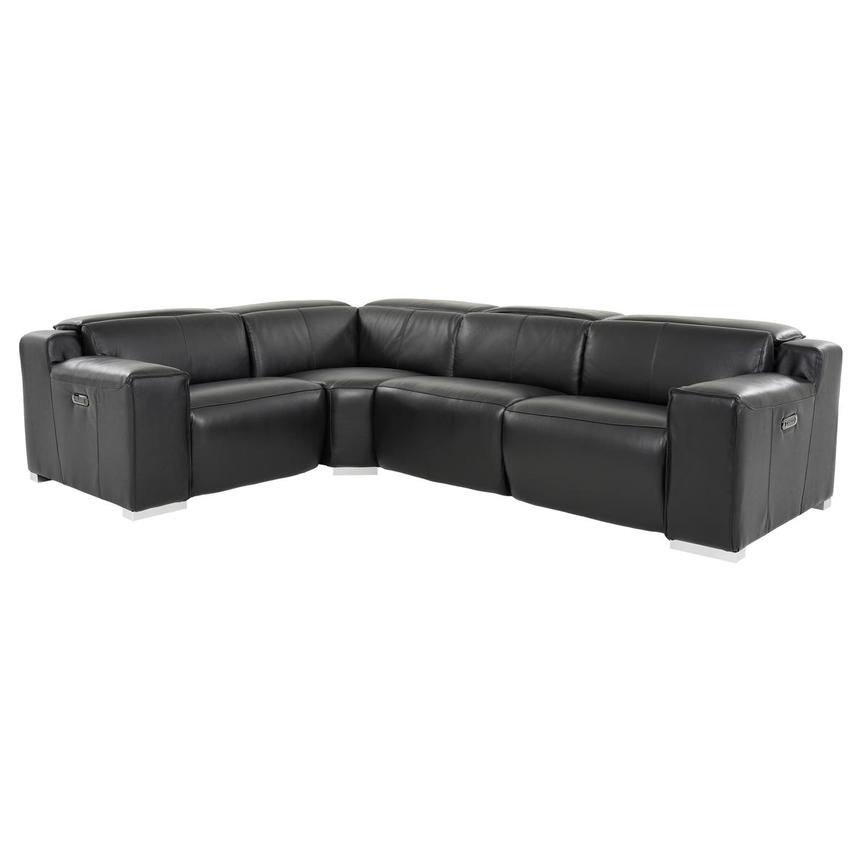 Jeremy Leather Power Reclining Sectional El Dorado Furniture
