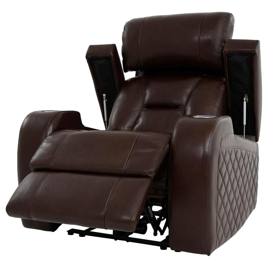 Gio Brown Leather Power Recliner alternate image, 3 of 14 images.
