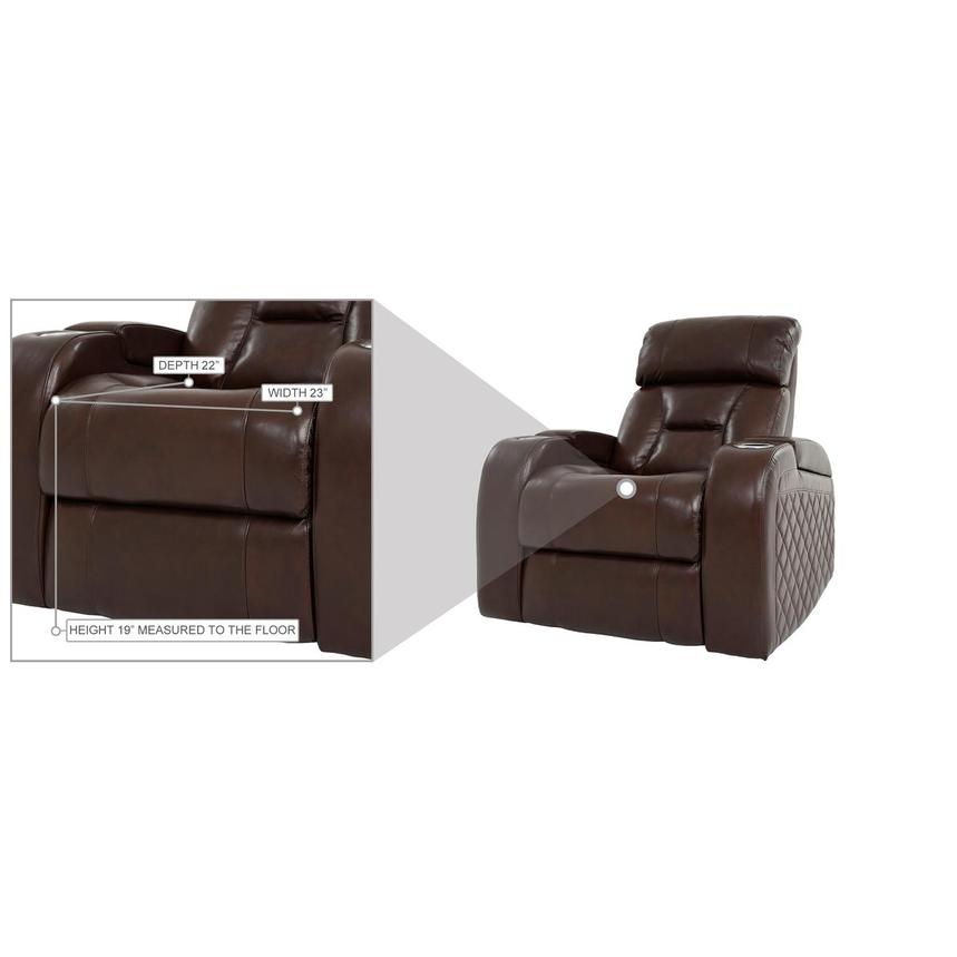 Gio Brown Leather Power Recliner alternate image, 13 of 14 images.