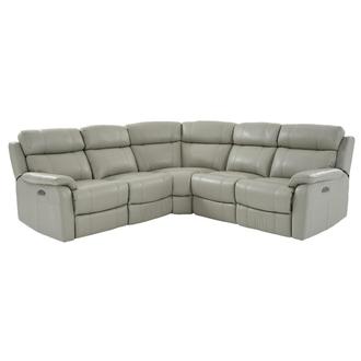 Ronald 2.0 Gray Leather Power Reclining Sectional with 5PCS/2PWR