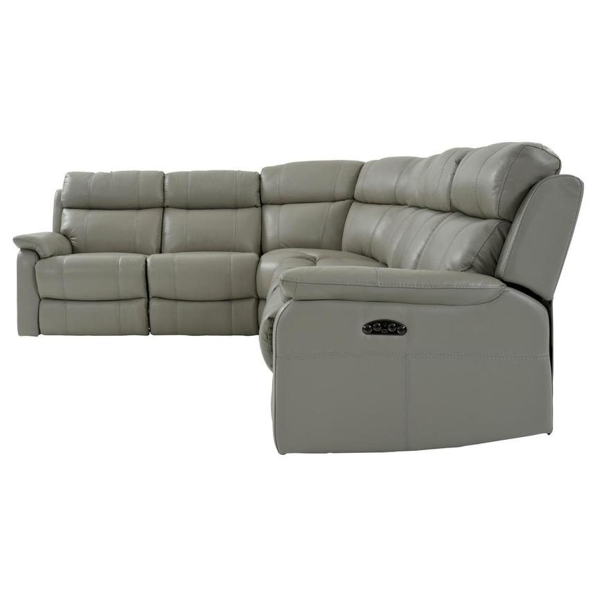 Ronald 2.0 Gray Leather Power Reclining Sectional with 6PCS/3PWR  alternate image, 3 of 8 images.