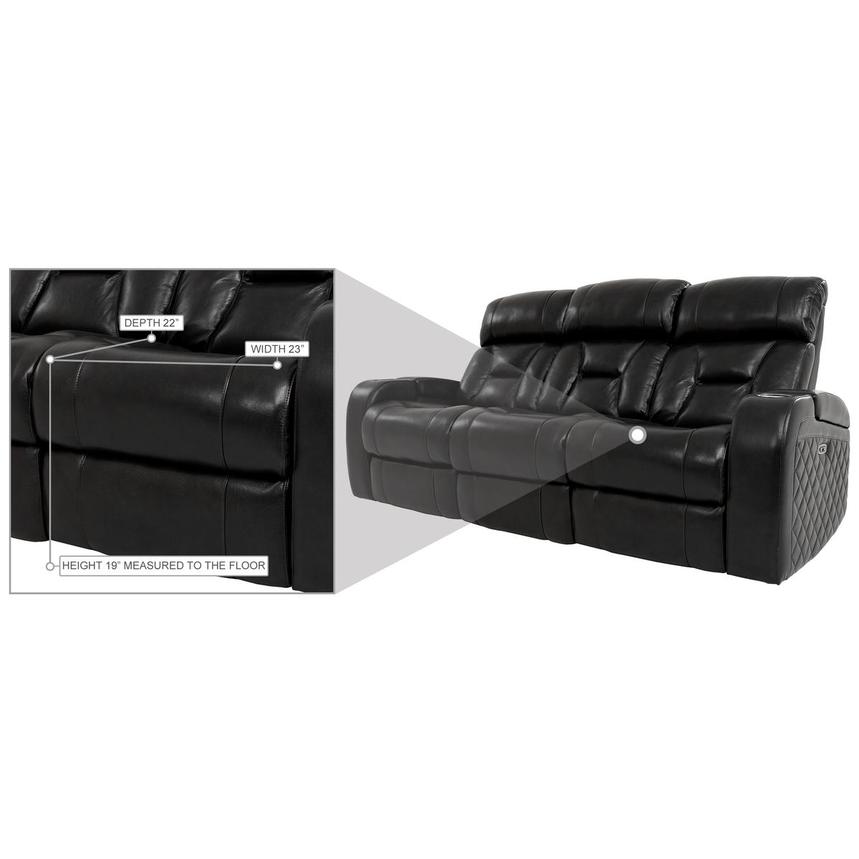 Gio Black Leather Power Reclining Sofa  alternate image, 17 of 18 images.