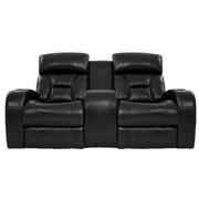 Gio Black Leather Power Reclining Sofa w/Console  main image, 1 of 15 images.