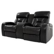 Gio Black Leather Power Reclining Sofa w/Console  alternate image, 2 of 15 images.