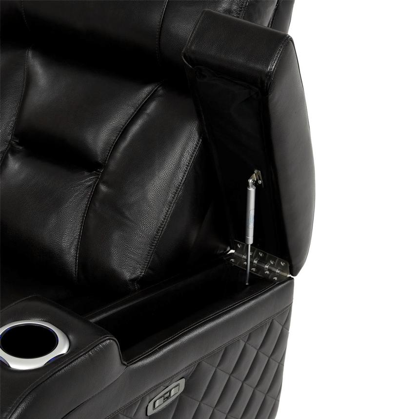 Gio Black Leather Power Reclining Sofa w/Console  alternate image, 10 of 15 images.