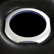 Gio Black Leather Power Reclining Sofa w/Console  alternate image, 11 of 15 images.