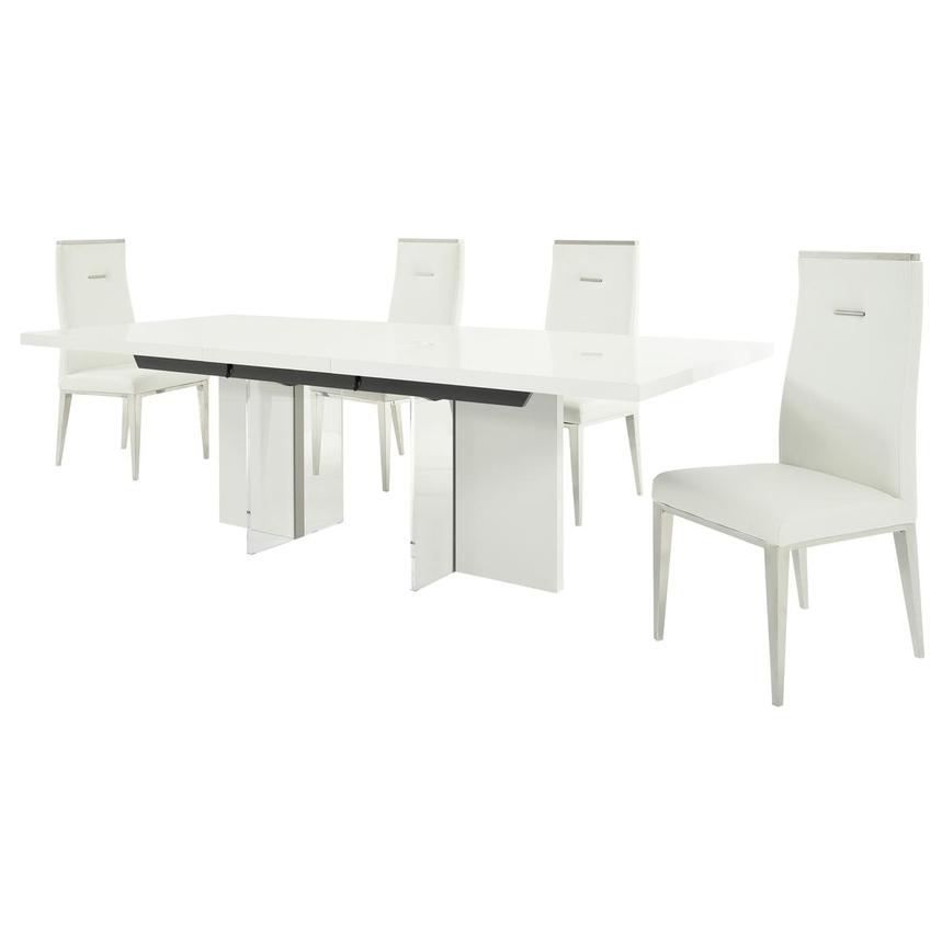 Siena/Hyde White 5-Piece Dining Set  alternate image, 4 of 17 images.