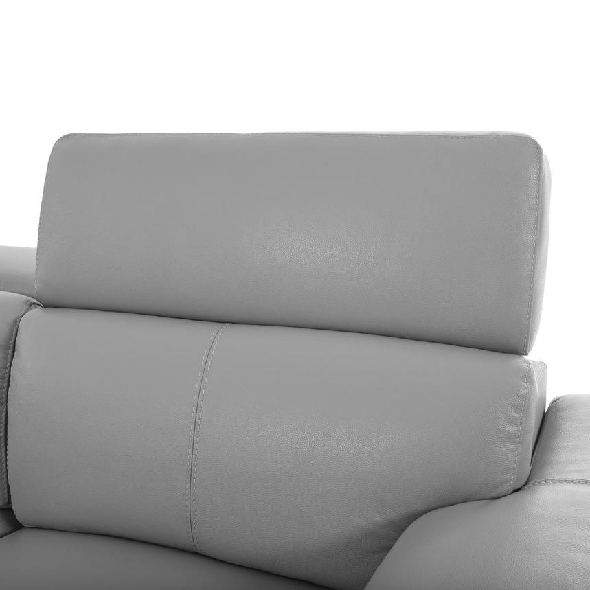 Charlie Light Gray Leather Power Recliner  alternate image, 6 of 12 images.