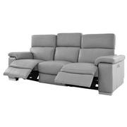Charlie Light Gray Leather Power Reclining Sofa  alternate image, 3 of 12 images.