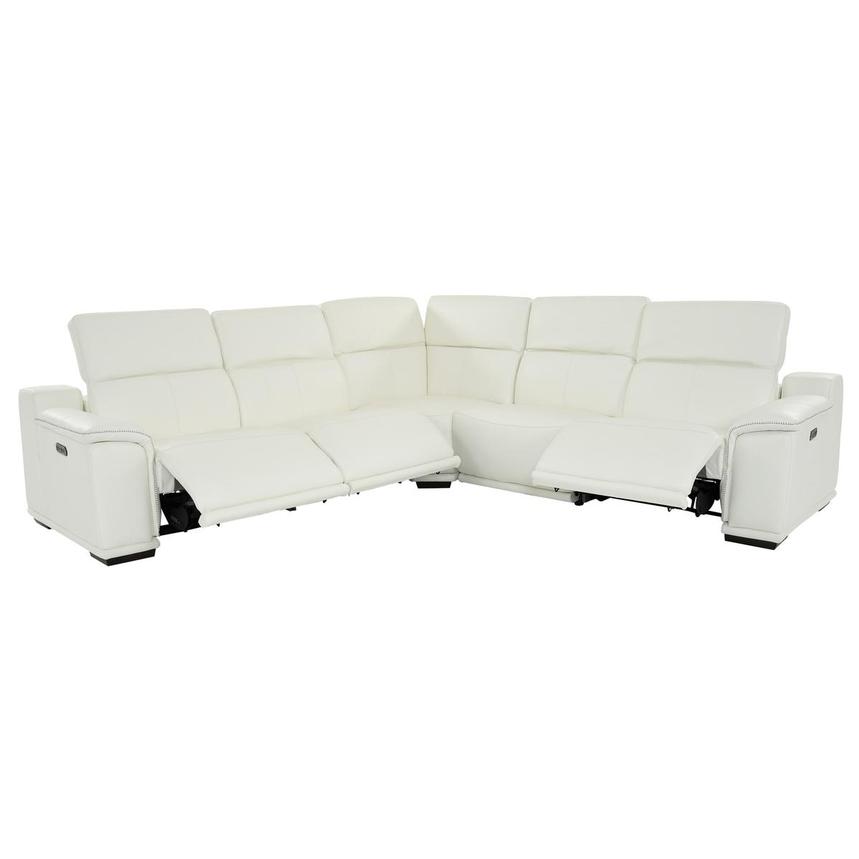 Davis 2.0 White Leather Power Reclining Sectional with 5PCS/3PWR  alternate image, 2 of 10 images.