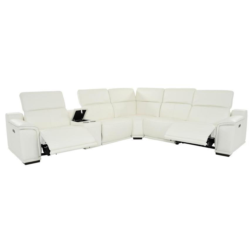 Davis 2.0 White Leather Power Reclining Sectional with 6PCS/2PWR  alternate image, 2 of 11 images.