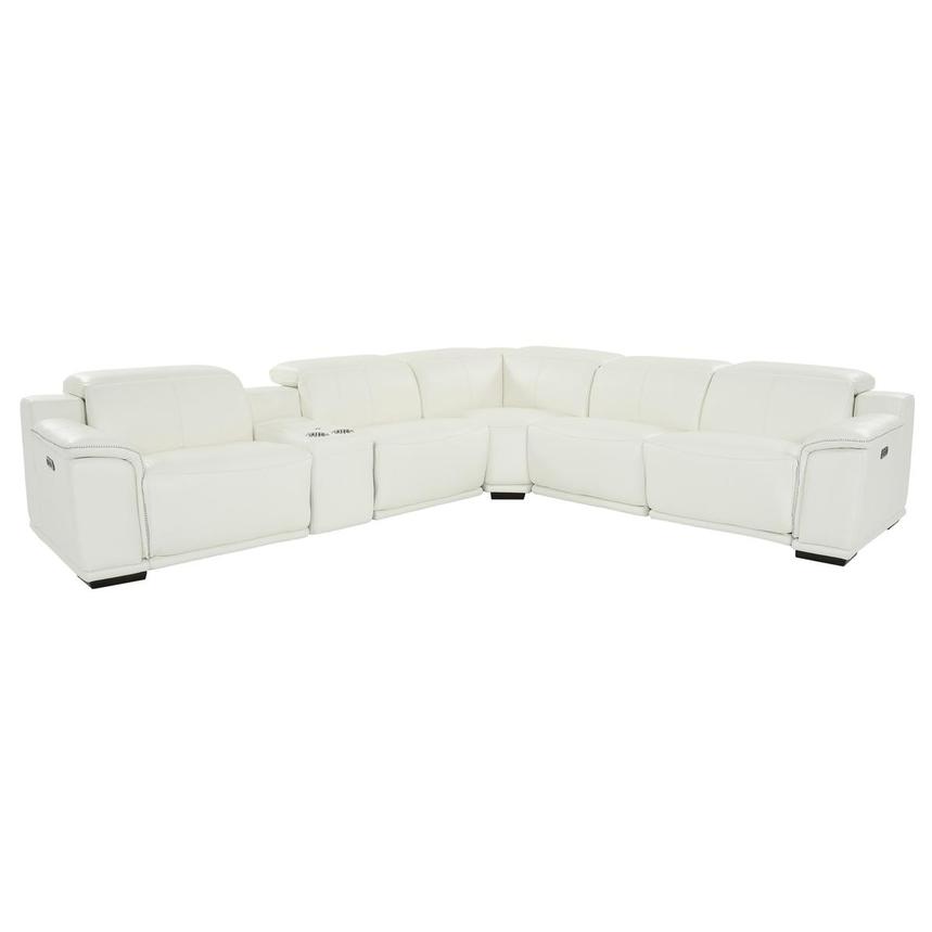Davis 2.0 White Leather Power Reclining Sectional with 6PCS/3PWR  main image, 1 of 11 images.