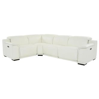 Davis 2.0 White Leather Power Reclining Sectional with 4PCS/2PWR