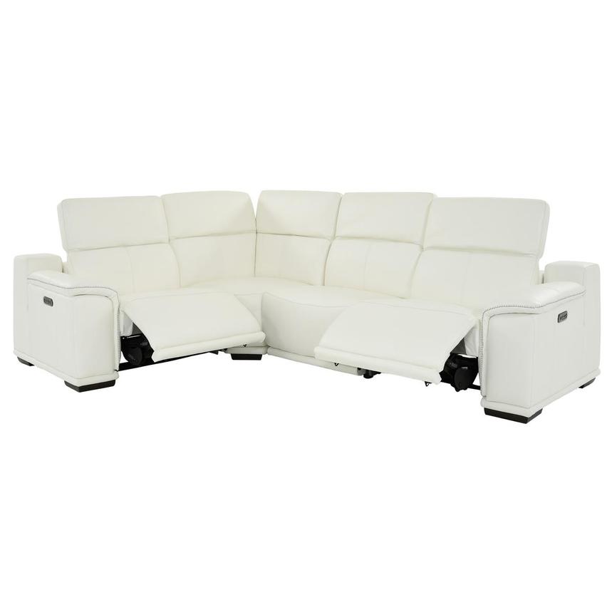 Davis 2.0 White Leather Power Reclining Sectional with 4PCS/2PWR  alternate image, 2 of 10 images.