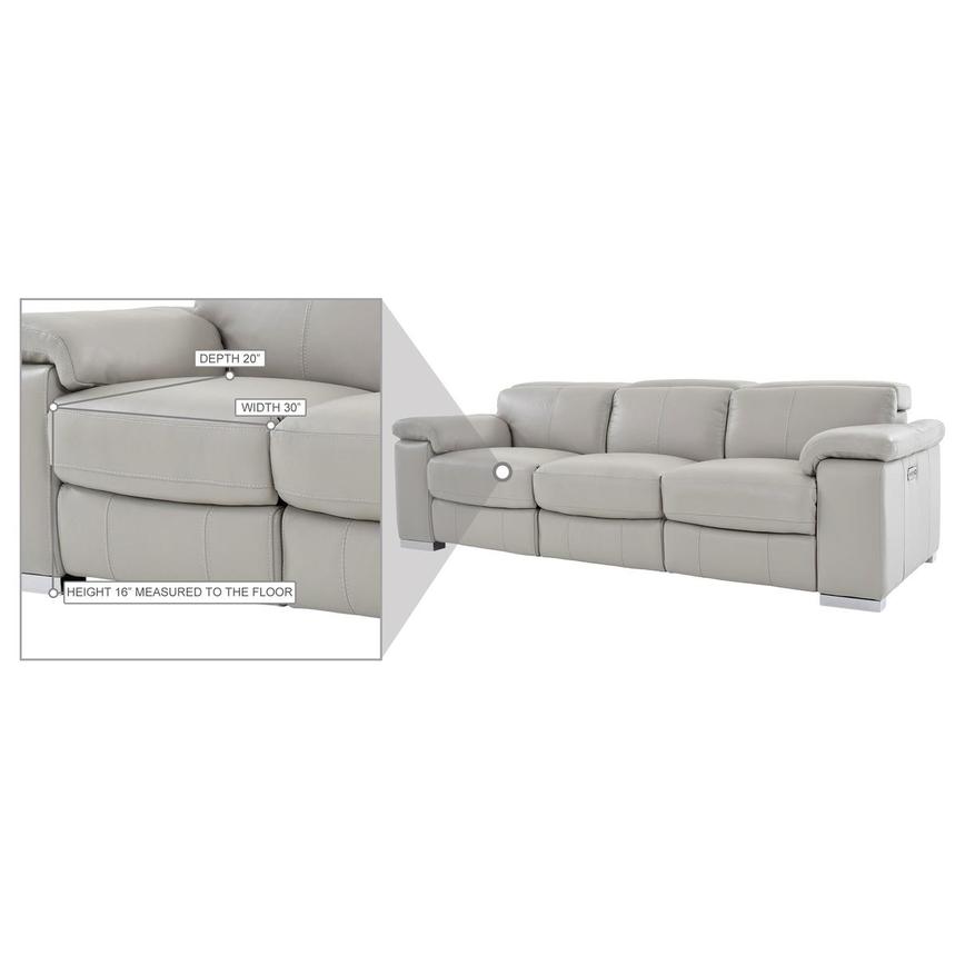 Charlie Light Gray Leather Power, Leather Reclining Sofa Set Gray