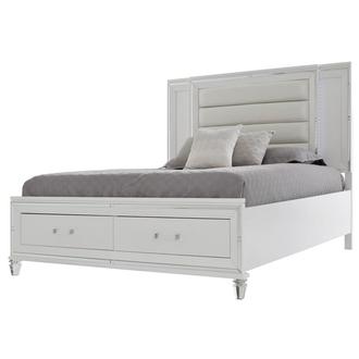 Stephanie White Queen Storage Bed