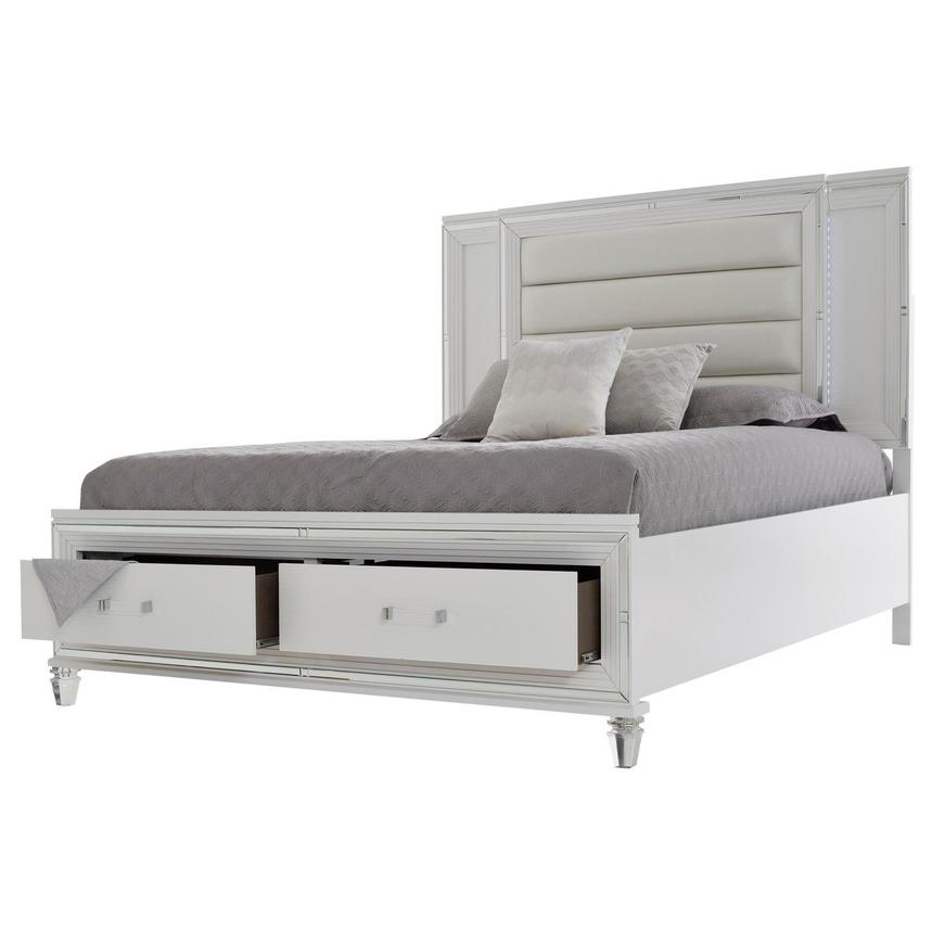 Stephanie White Queen Storage Bed alternate image, 3 of 9 images.