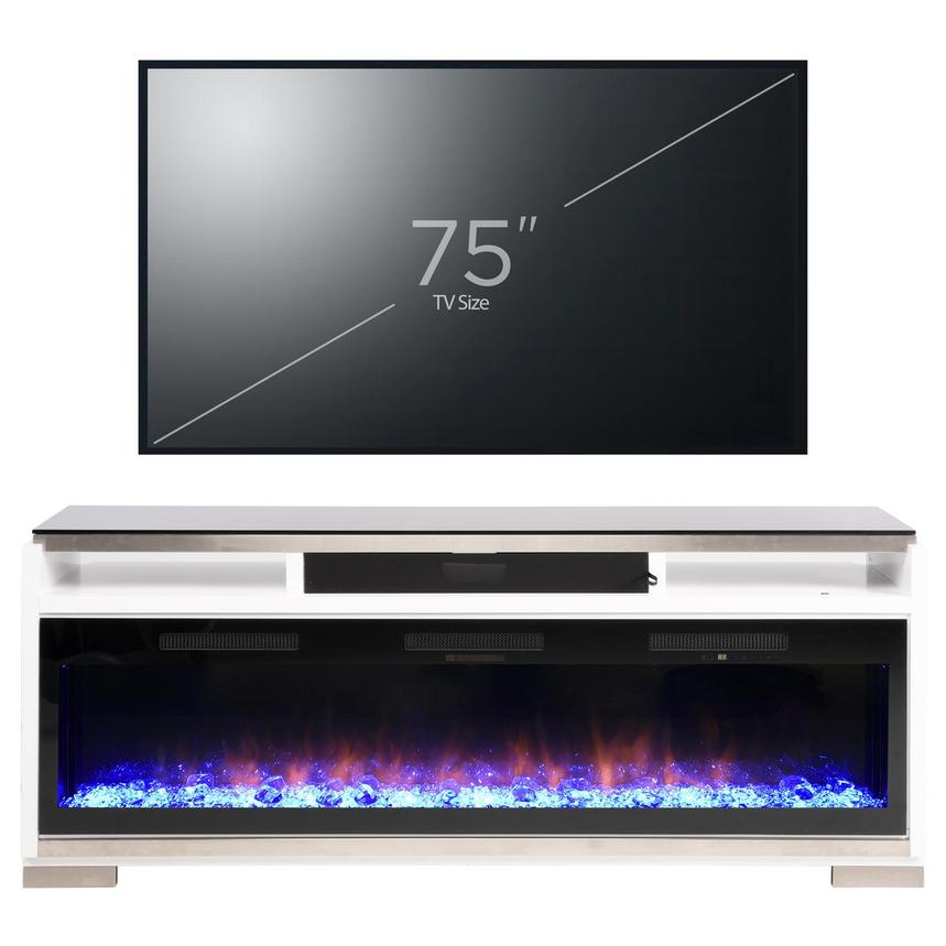 Teire White Electric Fireplace  main image, 1 of 12 images.