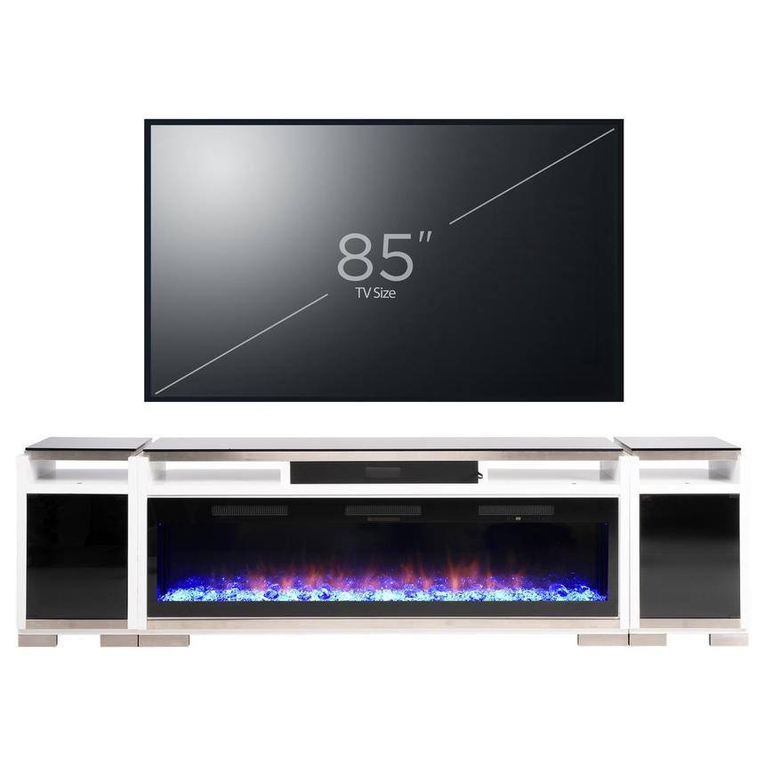 Teire White Electric Fireplace w/Cabinets main image, 1 of 15 images.
