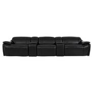 Austin Black Home Theater Leather Seating with 5PCS/2PWR  main image, 1 of 11 images.