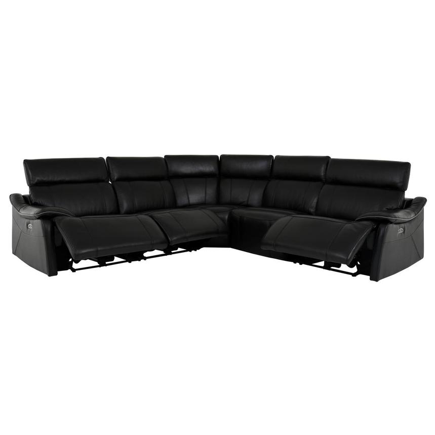Austin Black Leather Power Reclining Sectional with 5PCS/3PWR  alternate image, 2 of 8 images.