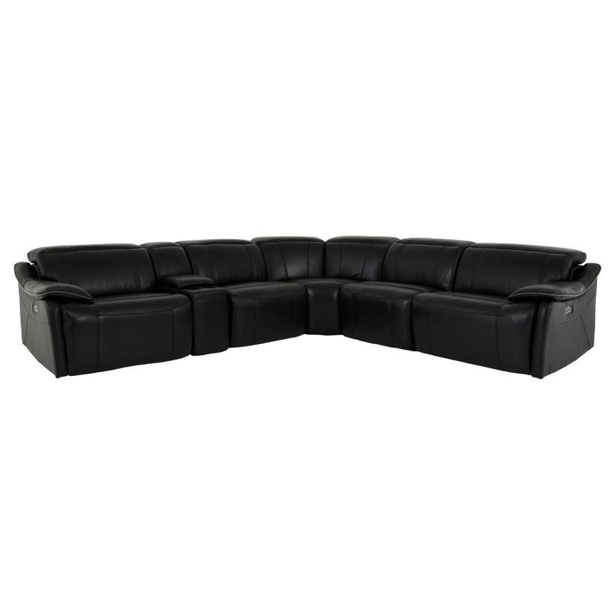 Austin Black Leather Power Reclining Sectional with 6PCS/3PWR  main image, 1 of 10 images.