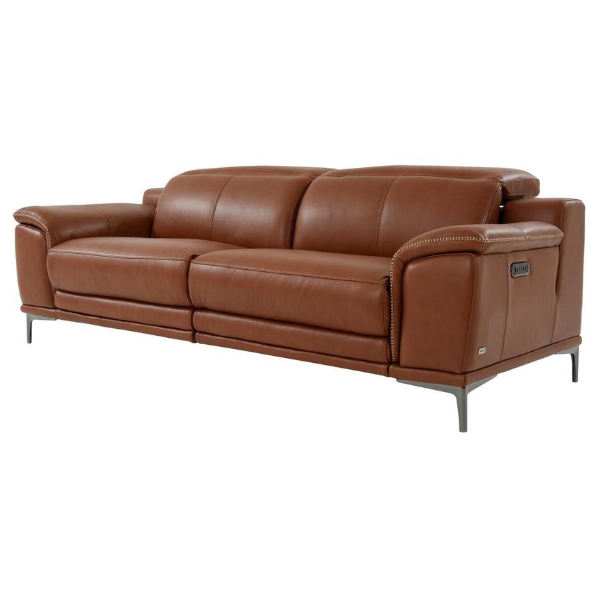 Katherine Tan Leather Power Reclining Sofa El Dorado Furniture