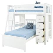 Haus White Twin Over Twin Bunk Bed w/Desk & Chest  alternate image, 4 of 13 images.