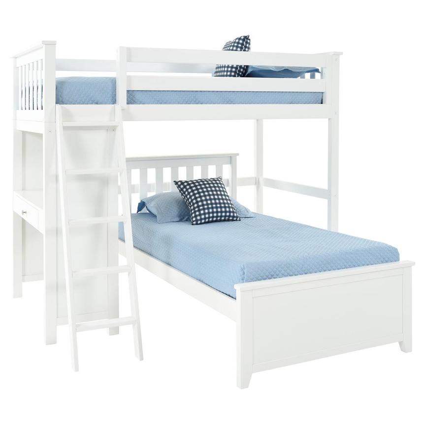 Haus White Twin Over Bunk Bed W, Full Over Bunk Bed With Desk