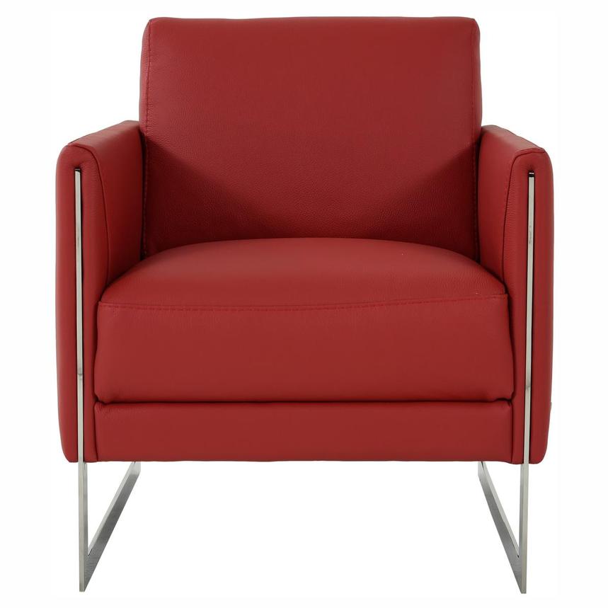 Coco Red Leather Accent Chair  alternate image, 2 of 8 images.