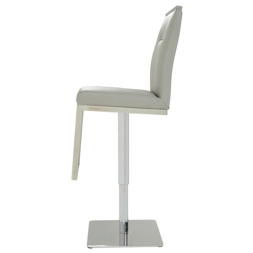 Hyde Leather Light Gray Leather Adjustable Stool  alternate image, 3 of 8 images.