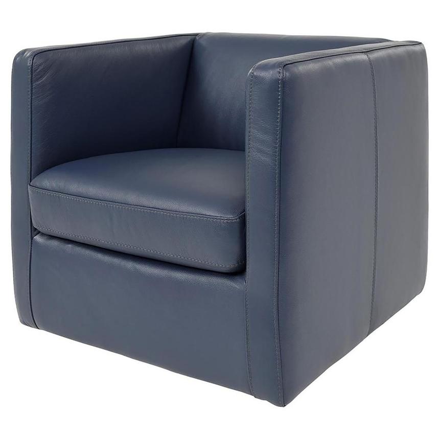 Cute Blue Leather Accent Chair  main image, 1 of 7 images.