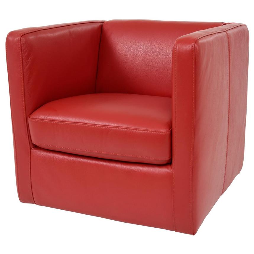 Cute Red Leather Swivel Chair  alternate image, 2 of 8 images.