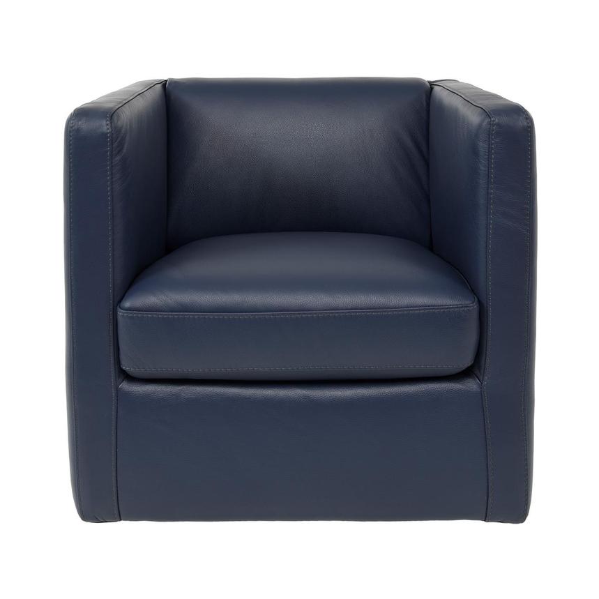 Cute Blue Leather Swivel Chair El, Blue Leather Chair