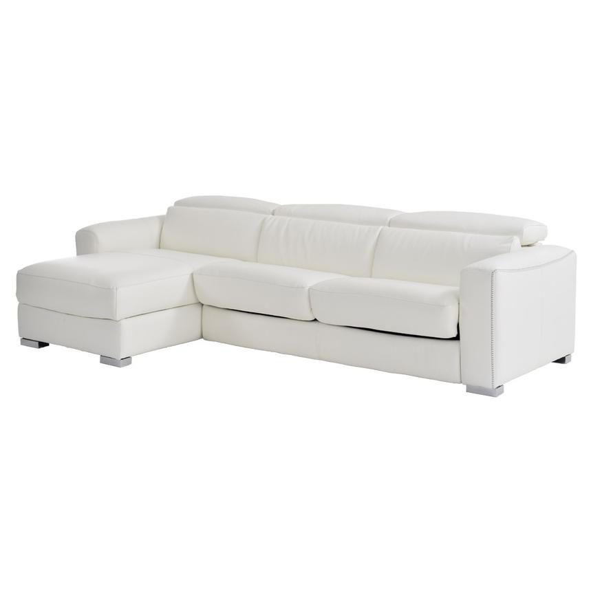 Bay Harbor White Leather Sleeper W Left, White Leather Pull Out Sofa Bed
