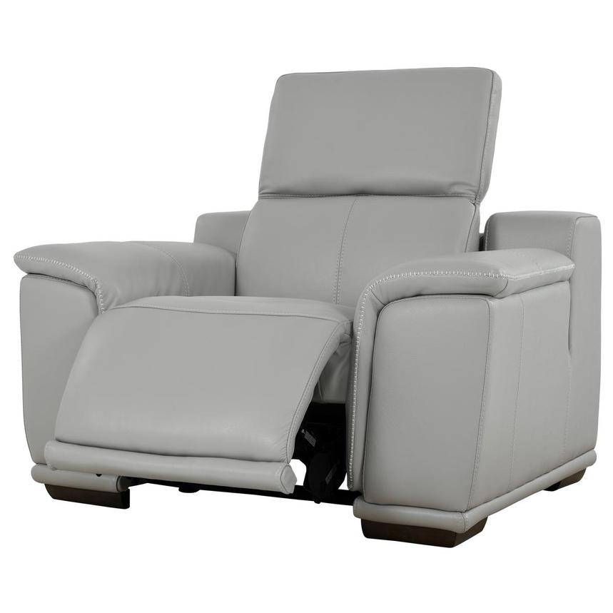 Davis 2.0 Silver Leather Power Recliner  alternate image, 3 of 10 images.