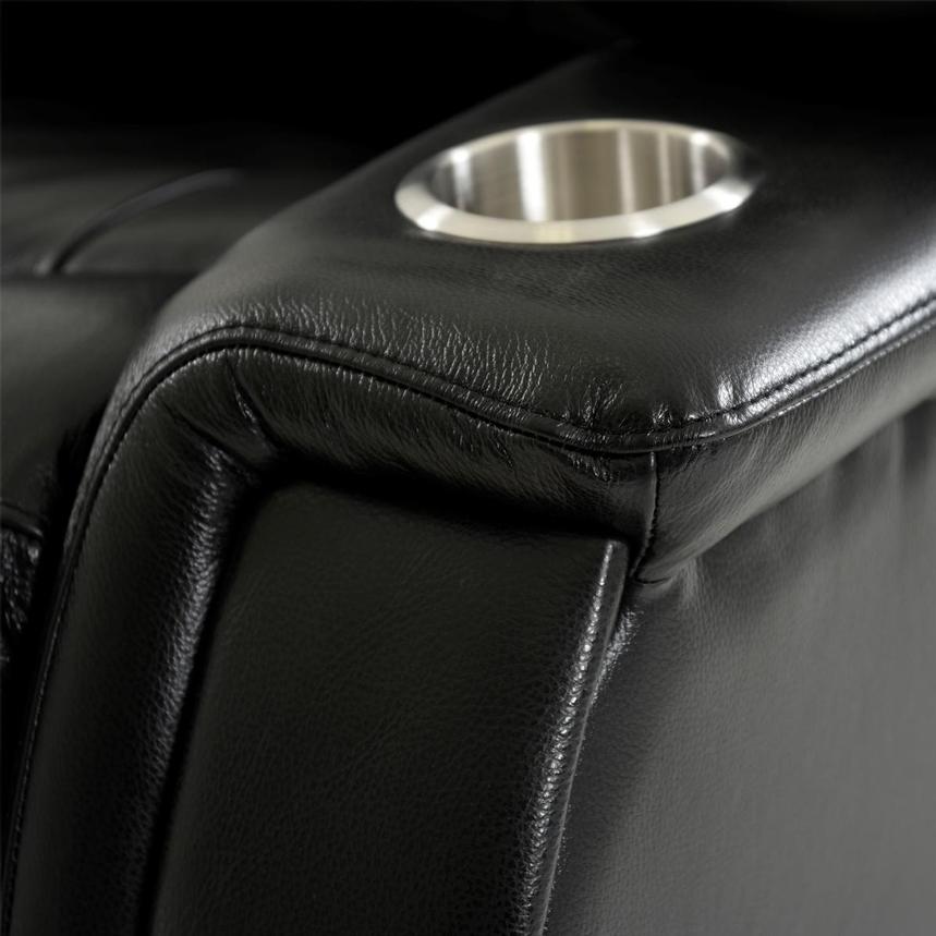 Obsidian Leather Power Recliner w/Massage & Heat  alternate image, 8 of 13 images.