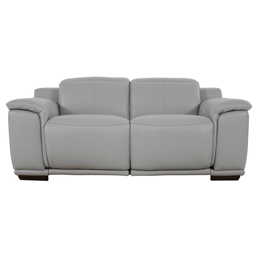 Davis 2.0 Silver Leather Power Reclining Loveseat  main image, 1 of 10 images.