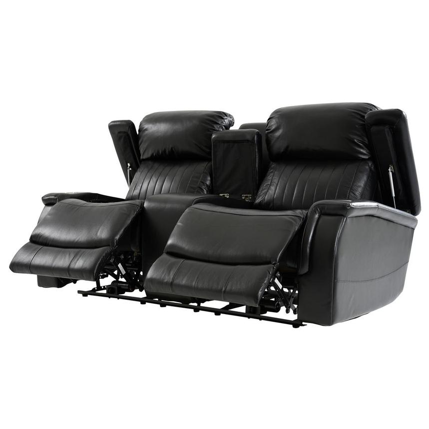 Obsidian w/Console Leather Power Reclining Sofa w/Massage & Heat  alternate image, 3 of 15 images.