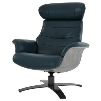 Enzo Green Leather Swivel Chair