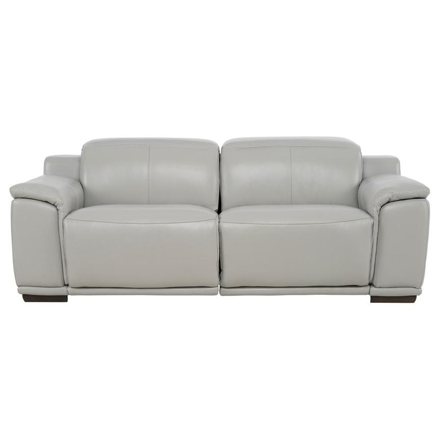 Davis 2.0 Silver Leather Power Reclining Loveseat main image, 1 of 9 images.