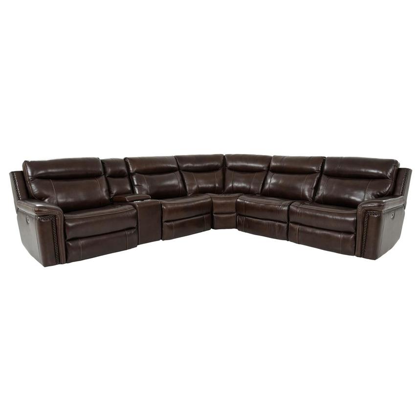 Billy Joe Leather Power Reclining Sectional with 6PCS/3PWR  alternate image, 2 of 12 images.