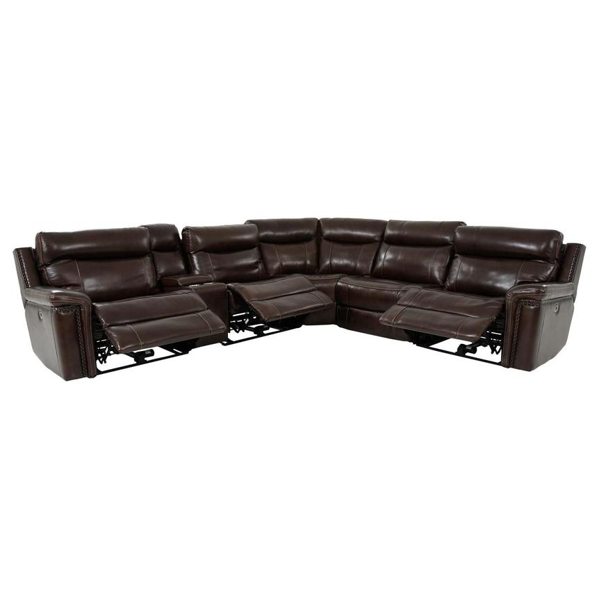 Billy Joe Leather Power Reclining Sectional with 6PCS/3PWR  alternate image, 3 of 12 images.