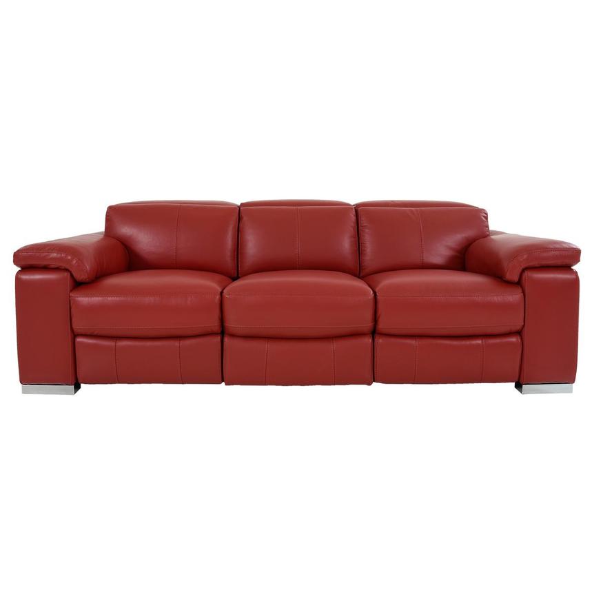 Charlie Red Leather Power Reclining Sofa El Dorado Furniture