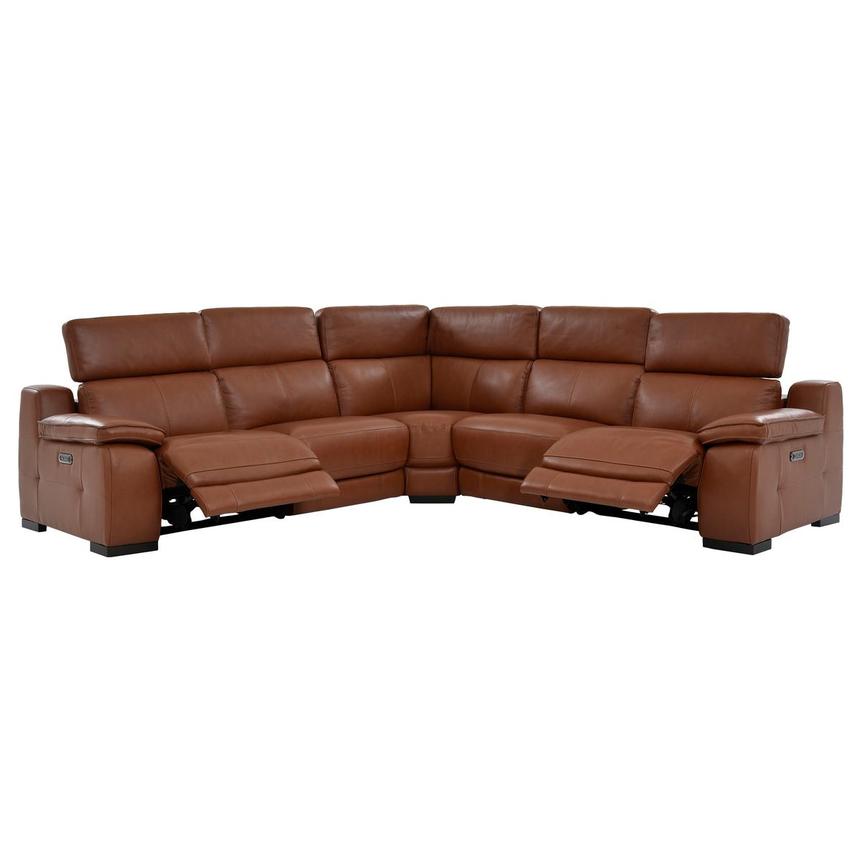 Gian Marco Tan Leather Power Reclining Sectional with 5PCS/2PWR  alternate image, 3 of 8 images.