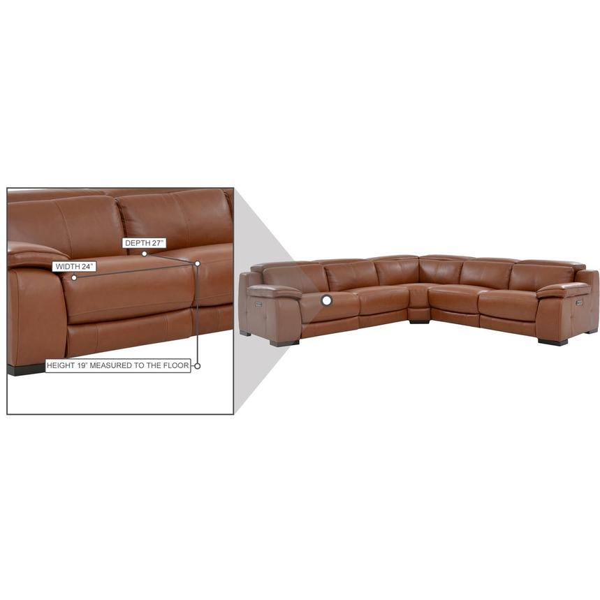 Gian Marco Tan Leather Power Reclining Sectional with 5PCS/2PWR  alternate image, 8 of 8 images.