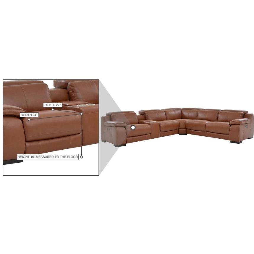 Gian Marco Tan Leather Power Reclining Sectional with 6PCS/2PWR alternate image, 8 of 8 images.